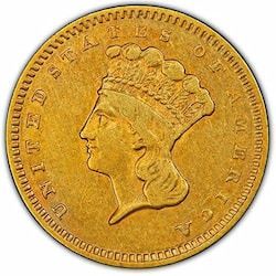 $1 Liberty Head Gold Coin Type III XF - Random Year