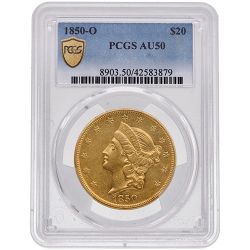 1850-O PCGS AU-50 $20 Liberty Double Eagle Gold Coin