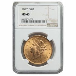 1897 NGC MS-63 $20 Liberty Double Eagle Gold Coin