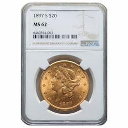 1897-S NGC MS-62 $20 Liberty Double Eagle Gold Coin 