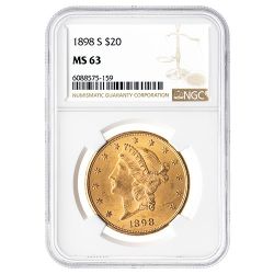 1898-S NGC MS-63 $20 Liberty Double Eagle Gold Coin