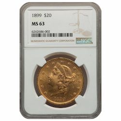1899 NGC MS-63 $20 Liberty Double Eagle Gold Coin