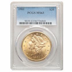 1901 PCGS $20 MS-63 Liberty Double Eagle Gold Coin