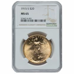 1915-S NGC MS-65 $20 St. Gaudens Double Eagle Gold Coin