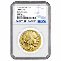 2025 NGC MS-70 Early Release 1 oz American Gold Buffalo Coin