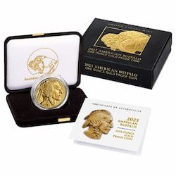 2025-W 1 oz American Gold Buffalo Proof Coin with Box and COA