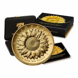 2025-W 1 oz American Liberty - Sunflower High Relief Proof Gold Coin w/Box & COA