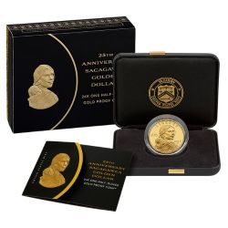 2025 1/2 oz 25th Anniversary Sacagawea Dollar 24k Proof Gold Coin