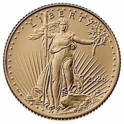 2026 1/10 oz American Gold Eagle Coin BU 2026 1/10 oz American Gold Eagle Coin BU