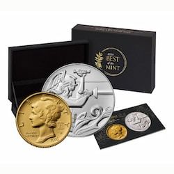 2026 US Best of the Mint 1916 Mercury Dime Gold Coin and Silver Medal Set