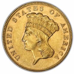 $3 Indian Princess Gold Coin AU - Random Year