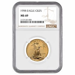1998 NGC MS-69 1/2 oz American Gold Eagle Coin