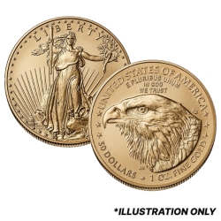 Random US Gold Eagle 1 oz Burnished Coin - Capsule Only