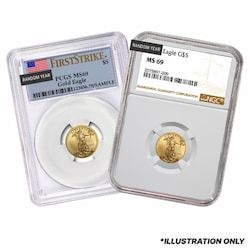 NGC/PCGS MS-69 1/10 oz American Gold Eagle Coin - Random Year