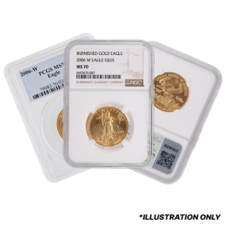 NGC/PCGS MS/SP-70 1/2 oz American Gold Eagle Burnished Coin - Random Year