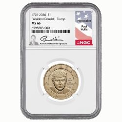 2026-P US Trump Dollar NGC MS-66 Paul Hollis Facsimile
