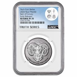 2024 NGC PF-70 Early Release 1 oz Ram of Calvary Reverse Proof Platinum Coin