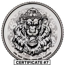 2024 1 oz Roaring Lion Reverse Proof Platinum Coin - COA #7