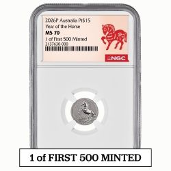 2026 NGC MS-70 1 of First 500 Minted 1/10 oz Year of the Horse Platinum Coin - Lunar Series III