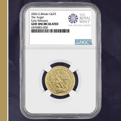 2026 NGC GEM Uncirculated Early Releases 1/4 oz British Angel Gold Coin