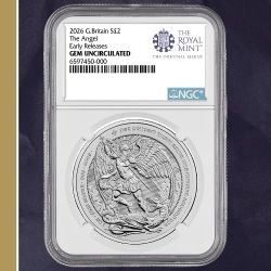 2026 NGC Gem Uncirculated Early Releases 1 oz British Angel Silver Coin