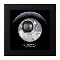 2024 3 oz Astronaut Black Proof Silver Coin - Real Heroes Series