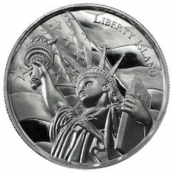 2 oz Liberty Island Ultra High Relief Silver Round - American Landmarks Series