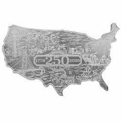 5 oz Elemetal USA 250 Shaped Silver Bar 5 oz Elemetal USA 250 Shaped Silver Bar