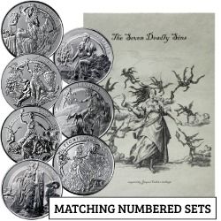 Seven Deadly Sins 5 oz Silver Reverse Proof 7-Piece Complete Set - The Awakening Series
