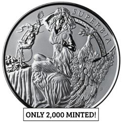 5 oz Superbia - Vanity: Seven Deadly Sins Silver Reverse Proof - The Awakening Series