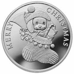 2026 1 oz Puppy in a Stocking Silver Round