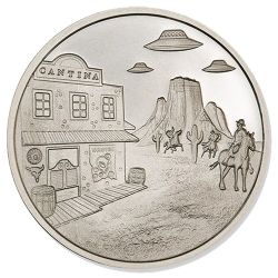 1 oz Cowboys and Aliens Silver Round