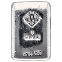 5 oz Johnson Matthey Poured Silver Bar