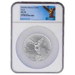 2022 NGC MS-70 5 oz Mexican Silver Libertad Coin