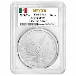 2024 1 oz PCGS MS-70 First Strike Mexican Silver Libertad Coin