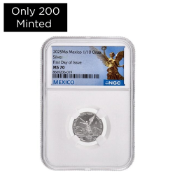 2025 NGC MS-70 First Day of Issue 1/10 oz Mexican Silver Libertad Coin