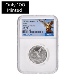2025 NGC MS-70 First Day of Issue 1/4 oz Mexican Silver Libertad Coin