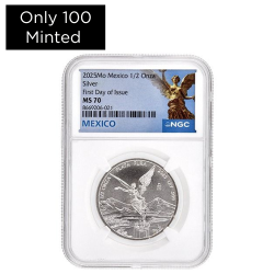 2025 NGC MS-70 First Day of Issue 1/2 oz Mexican Silver Libertad Coin