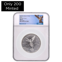 2025 NGC MS-70 First Day of Issue 5 oz Mexican Silver Libertad Coin