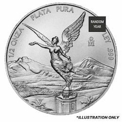 1/2 oz Mexican Silver Libertad Coin - Random Year