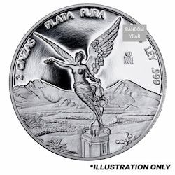 2 oz Mexican Libertad Silver Proof Coin - Random Year