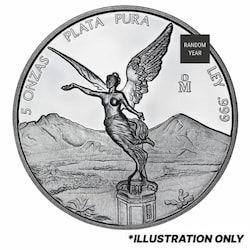 5 oz Mexican Silver Libertad Proof Coin - Random Year