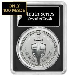 2024 PCGS MS-70 First Strike 1 oz Sword of Truth Silver Coin w/ Black Core (Only 100 Made)