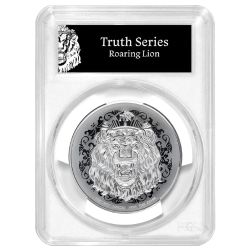 2025 PCGS MS-70 First Strike 5 oz Roaring Lion High Relief Silver Coin
