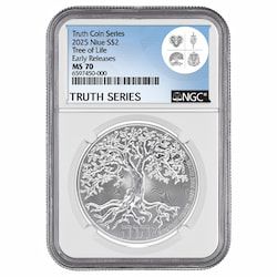 2025 NGC MS-70 Early Releases 1 oz Tree of Life Silver Coin
