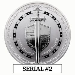 2026 5 oz Sword of Truth High Relief Silver Coin - Serial #2