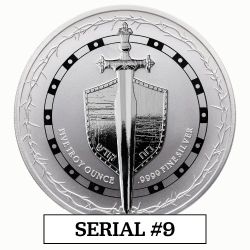 2026 5 oz Sword of Truth High Relief Silver Coin - Serial #9