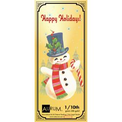 1/10 Gram Gold Aurum Snowman Note (24K)