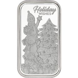 2018 1 oz Snowmen Holiday Wishes Silver Bar