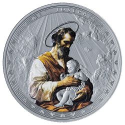 2025 NV Silver Patron Saints: St. Joseph 1 oz Black Proof w/ Color